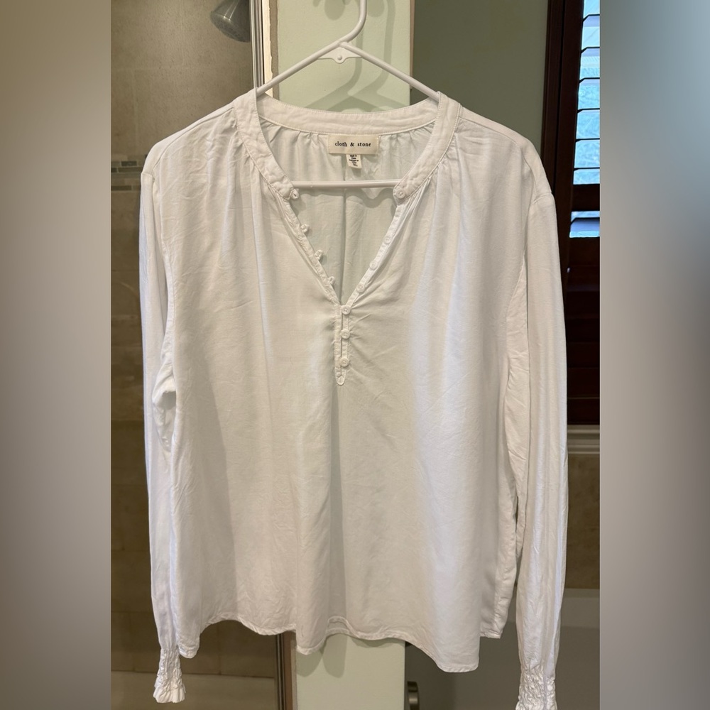 Cloth & Stone Long Sleeve White Men's Tee